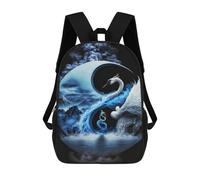 sinyumoney 17inch Yin Yang Swan Art Print Sac À Dos Scolaire Imprimé 3D Pour Enfants, Sac D'école Tendance Et Décontracté Pour Garçons, Élèves Du Primaire Et Du Collège