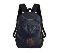 sinyumoney 2 Sacs À Dos Cat Flower Green Eye Sac À Dos Scolaire Pour Enfants, Sac D'école Imprimé En 3D Pour Garçons, Élèves Du Primaire Et Du Collège 17inch