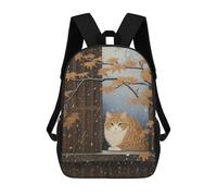 sinyumoney 2 Sacs À Dos Cat Japanese Painting Sac À Dos Scolaire Pour Enfants, Sac D'école Imprimé En 3D Pour Garçons, Élèves Du Primaire Et Du Collège 17inch