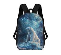 sinyumoney 2 Sacs À Dos Cosmic Nebula Polar Bear Sac À Dos Scolaire Pour Enfants, Sac D'école Imprimé En 3D Pour Garçons, Élèves Du Primaire Et Du Collège 17inch