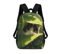 sinyumoney 2 Sacs À Dos Cute Cat in Rain Forest Sac À Dos Scolaire Pour Enfants, Sac D'école Imprimé En 3D Pour Garçons, Élèves Du Primaire Et Du Collège 17inch
