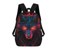 sinyumoney 2 Sacs À Dos Fiery Wolf Portrait Sac À Dos Scolaire Pour Enfants, Sac D'école Imprimé En 3D Pour Garçons, Élèves Du Primaire Et Du Collège 17inch