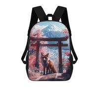 sinyumoney 2 Sacs À Dos Fox at Torii Gate Sac À Dos Scolaire Pour Enfants, Sac D'école Imprimé En 3D Pour Garçons, Élèves Du Primaire Et Du Collège 17inch