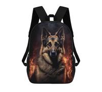 sinyumoney 2 Sacs À Dos German Shepherd Dog Fire Sac À Dos Scolaire Pour Enfants, Sac D'école Imprimé En 3D Pour Garçons, Élèves Du Primaire Et Du Collège 17inch