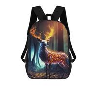 sinyumoney 2 Sacs À Dos Mystical Deer in Forest Sac À Dos Scolaire Pour Enfants, Sac D'école Imprimé En 3D Pour Garçons, Élèves Du Primaire Et Du Collège 17inch