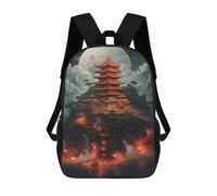 sinyumoney 2 Sacs À Dos Mystical Night Japan Sac À Dos Scolaire Pour Enfants, Sac D'école Imprimé En 3D Pour Garçons, Élèves Du Primaire Et Du Collège 17inch