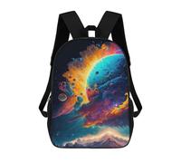 sinyumoney 2 Sacs À Dos Neon Space Planets Sac À Dos Scolaire Pour Enfants, Sac D'école Imprimé En 3D Pour Garçons, Élèves Du Primaire Et Du Collège 17inch