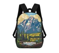 sinyumoney 2 Sacs À Dos Yellowstone National Park Illustration Sac À Dos Scolaire Pour Enfants, Sac D'école Imprimé En 3D Pour Garçons, Élèves Du Primaire Et Du Collège 17inch