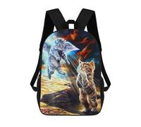 sinyumoney 3D Neon Roaring Lion Artwork Sac à Dos Enfant Imperméable Sac à Dos Scolaire Sac à Dos Mignon Sac à Dos Loisirs à la Mode pour Enfants, Filles Garçons, École, Heavenly Kittens, 17"