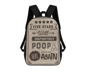 sinyumoney 5 Star Poop Here Again Sac À Dos Enfant, Cartable Imprimé En 3D Pour Garçons Et Adolescents 17inch