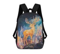 sinyumoney A Golden Deer Stands on Sacs À Dos Pour Enfants, Cartables Imprimés En 3D, Sacs À Dos Pour Élèves Du Primaire Et Du Collège (garçons Et Filles) 17inch