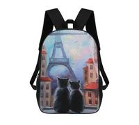 sinyumoney A Look at Paris Sac À Dos Enfant Tendance Et Amusant, Sac À Dos Pour Garçons Et Adolescents, Sac D'école Imprimé En 3D Pour Garçons 17inch