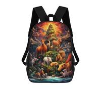sinyumoney A Magical Forest Gathering Sac À Dos Enfant, Cartable, Sacs À Dos Scolaires Imprimés En 3D Pour Élèves Du Primaire Et Du Collège, Cadeau D'anniversaire Pour Adolescents 17inch
