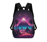 sinyumoney A Pyramid in The Neon Sand Sacs À Dos Tendance Imprimés En 3D 17inch Sac D'école Décontracté Pour Enfants, Garçons, Élèves Du Primaire Et Du Collège