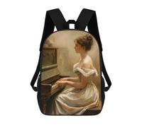 sinyumoney A Serenade at The Piano Sac À Dos Scolaire Imprimé En 3D Pour Enfants, Sac À Dos De Voyage, Sac Tendance Et Décontracté Pour Écoliers 17inch