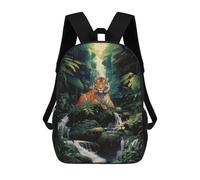 sinyumoney A Tiger at The Waterfall Sac À Dos Scolaire Pour Adolescents, Imprimé En 3D, Ajustable, À Poches Tendance, Pour Enfants, Garçons, Filles, Étudiants Et Adolescents 17inch