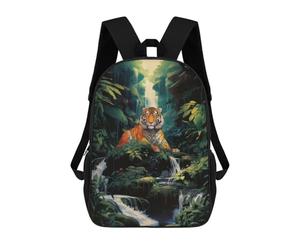 sinyumoney A Tiger at The Waterfall Sac À Dos Scolaire Pour Adolescents, Imprimé En 3D, Ajustable, À Poches Tendance, Pour Enfants, Garçons, Filles, Étudiants Et Adolescents 17inch
