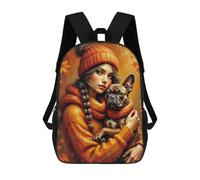 sinyumoney A Young Woman with Long, Braided Hair Wearing A Cozy, Oversized Sweater And A Beanie, Sitt Sac À Dos Imprimé Pour Enfants, Sac D'école, Sac De Voyage Pour Adultes Et Enfants 17inch