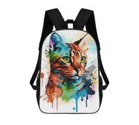 sinyumoney Abstract Bengal Cat Sacs À Dos Pour Enfants 17inch Sac À Dos Scolaire, Sac D'école Imprimé En 3D Pour Garçons, Élèves Du Primaire Et Du Collège