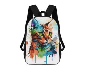 sinyumoney Abstract Bengal Cat Sacs À Dos Pour Enfants 17inch Sac À Dos Scolaire, Sac D'école Imprimé En 3D Pour Garçons, Élèves Du Primaire Et Du Collège