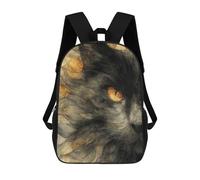 sinyumoney Abstract Black Cat with Golden Eye Sac À Dos Enfant, Cartable Imprimé En 3D Pour Garçons Et Adolescents 17inch