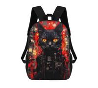 sinyumoney Abstract Cat Sac À Dos Scolaire Pour Enfants, Sac À Dos De Voyage Décontracté, Grand Sac À Dos Pour Garçons Et Filles 17inch