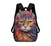 sinyumoney Abstract Cat Sac À Dos Scolaire Pour Filles Et Garçons, Grande Capacité, Léger, Pour Enfants Et Étudiants 17inch