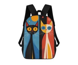 sinyumoney Abstract Cats Art Sac À Dos Enfant, Cartable Imprimé En 3D Pour Garçons Et Adolescents 17inch