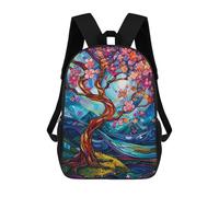 sinyumoney Abstract Cherry Blossoms Sac À Dos Scolaire Pour Enfants 17 Pouces, Sac À Dos Décontracté Pour Les Voyages, Grand Sac À Dos De Jour Pour Garçons Et Filles 17inch