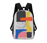 sinyumoney Abstract Collage 5 Sac À Dos Scolaire Pour Enfants Imprimé En 3D, Idéal Pour Les Voyages Et Les Lectures, Pour Les Garçons Et Les Élèves Du Primaire 17inch