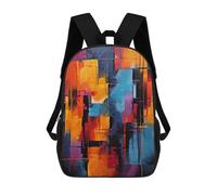 sinyumoney Abstract Colorful Geometric Painting Sac À Dos Enfant Fille 3D, Sac D'école, Sac À Dos Pour Tout-petits, Sac À Dos Décontracté, Sac À Livres Tendance 17inch