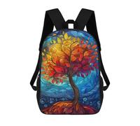 sinyumoney Abstract Colorful Tree Sac À Dos Scolaire Enfant Tendance Et Décontracté, Sac À Dos Imprimé En 3D Pour Garçon, Grand Sac À Dos 17inch