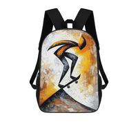 sinyumoney Abstract Cubist Skateboarder in Action on The Ramp Art Sac À Dos Scolaire Imprimé En 3D Pour Enfants, Sac À Dos Garçon/fille, Sac De Voyage Pour Enfants 17inch