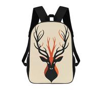 sinyumoney Abstract Deer Vector Portrait with Bold Antlers Sac À Dos Enfant, Cartable Imprimé En 3D Pour Garçons Et Adolescents 17inch