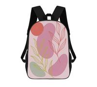 sinyumoney Abstract Floral Art with Geometric Shapes Sac À Dos Scolaire Pour Enfants Imprimé En 3D, Idéal Pour Les Voyages Et Les Livres 17inch