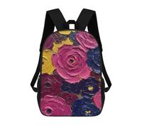 sinyumoney Abstract Floral Painting Sacs À Dos Scolaires Pour Enfants, Sac D'école Imprimé En 3D Pour Garçons, Élèves Du Primaire Et Du Collège 17inch