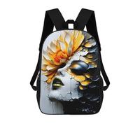 sinyumoney Abstract Flower Face Sac À Dos Scolaire Pour Enfants, 43 Cm (17 Pouces), Imprimé En 3D, Pour Garçons, Élèves Du Primaire Et Du Collège