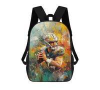 sinyumoney Abstract Football Player Art Sac À Dos Scolaire Pour Adolescents, Imprimé En 3D, Ajustable, À Poches Tendance, Pour Enfants, Garçons, Filles, Étudiants Et Adolescents 17inch