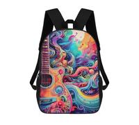 sinyumoney Abstract Guitar Art Psychedelic Sac À Dos Scolaire Pour Enfants Imprimé En 3D, Idéal Pour Les Voyages Et Les Lectures, Pour Les Garçons Et Les Élèves Du Primaire 17inch