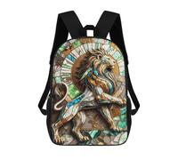 sinyumoney Abstract Lion Kintsugi Art Sac À Dos Enfant, Cartable Imprimé En 3D Pour Garçons Et Adolescents 17inch