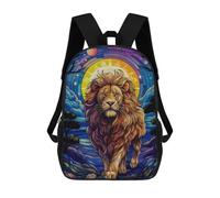 sinyumoney Abstract Lion Stained Glas Sac À Dos Scolaire Pour Enfants Imprimé En 3D, Idéal Pour Les Voyages Et Les Livres 17inch