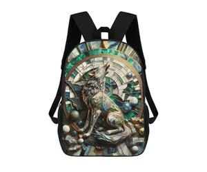 sinyumoney Abstract Lone Wolf Art Sac À Dos Scolaire Pour Enfants Imprimé En 3D, Idéal Pour Les Voyages Et Les Lectures, Pour Les Garçons Et Les Élèves Du Primaire 17inch