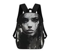 sinyumoney Abstract Monochrome Portrait Sac À Dos Pour Garçons Et Adolescents, Sacs À Dos Pour Filles, Sacs À Dos Pour Tout-petits, Sacs À Livres Pour L'école Primaire Et Le Collège 17inch