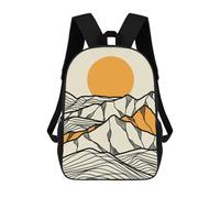sinyumoney Abstract Mountain Sunset Art Sacs À Dos Scolaires Pour Garçons Et Filles, Sacs À Dos Décontractés Pour Le Sport, Sacs À Dos De Grande Capacité Pour L'école Primaire 17inch