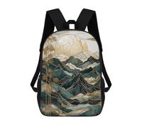 sinyumoney Abstract Mountain Sunset Sac À Dos Scolaire Imprimé En 3D Pour Enfants, Sac À Dos Garçon/fille, Sac De Voyage Pour Enfants 17inch