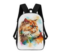 sinyumoney Abstract Persian Cat Art Sacs À Dos 17 Pouces Pour Enfants, Sacs D'école Imprimés En 3D Pour Élèves Du Primaire Et Du Collège, Garçons Et Filles