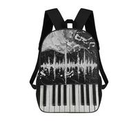 sinyumoney Abstract Piano Keys Black And White Sacs À Dos Imprimés En 3D Pour Enfants, Sacs D'école Tendance Pour Garçons, Sacs De Voyage, Sacs Scolaires Pour Élèves Du Primaire 17inch