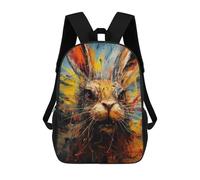 sinyumoney Abstract Rabbit Portrait Sac À Dos Imprimé En 3D, Sac D'école Décontracté Et Tendance Pour Enfants, Sac D'école Pour Garçons, Collégiens 17inch