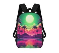 sinyumoney Abstract Retrowave Horizon Sac À Dos Scolaire Pour Enfants, Sac D'école Imprimé En 3D, Sac D'école Tendance Pour Garçons, Élèves Du Primaire Et Du Collège 17inch