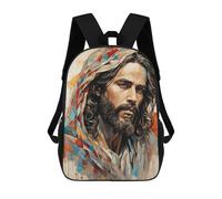 sinyumoney Abstract Savior Portrait Sacs À Dos Imprimés En 3D Pour Enfants, Sacs D'école Tendance Pour Garçons, Sacs De Voyage, Sacs Scolaires Pour Élèves Du Primaire 17inch